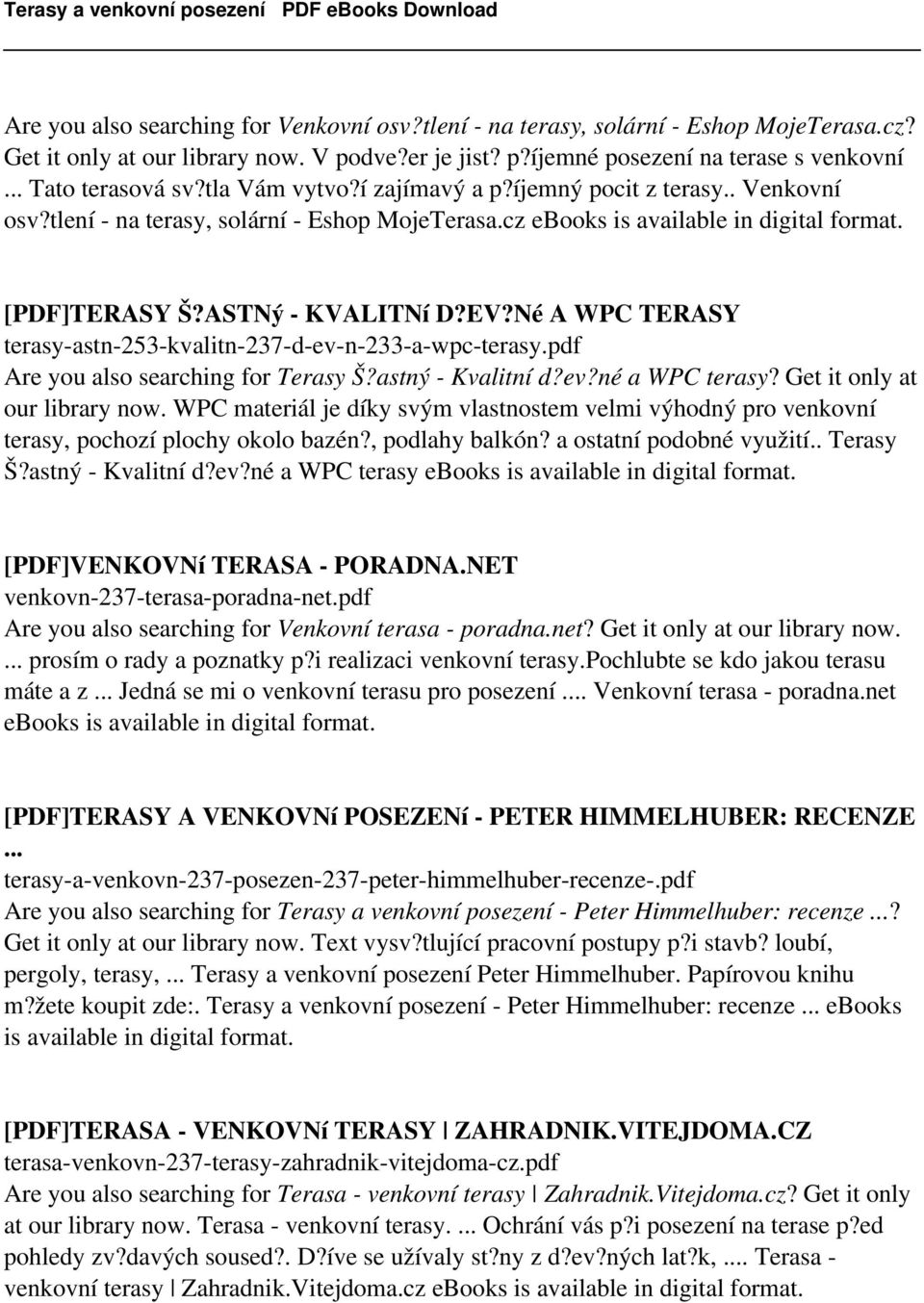 Né A WPC TERASY terasy-astn-253-kvalitn-237-d-ev-n-233-a-wpc-terasy.pdf Are you also searching for Terasy Š?astný - Kvalitní d?ev?né a WPC terasy? Get it only at our library now.