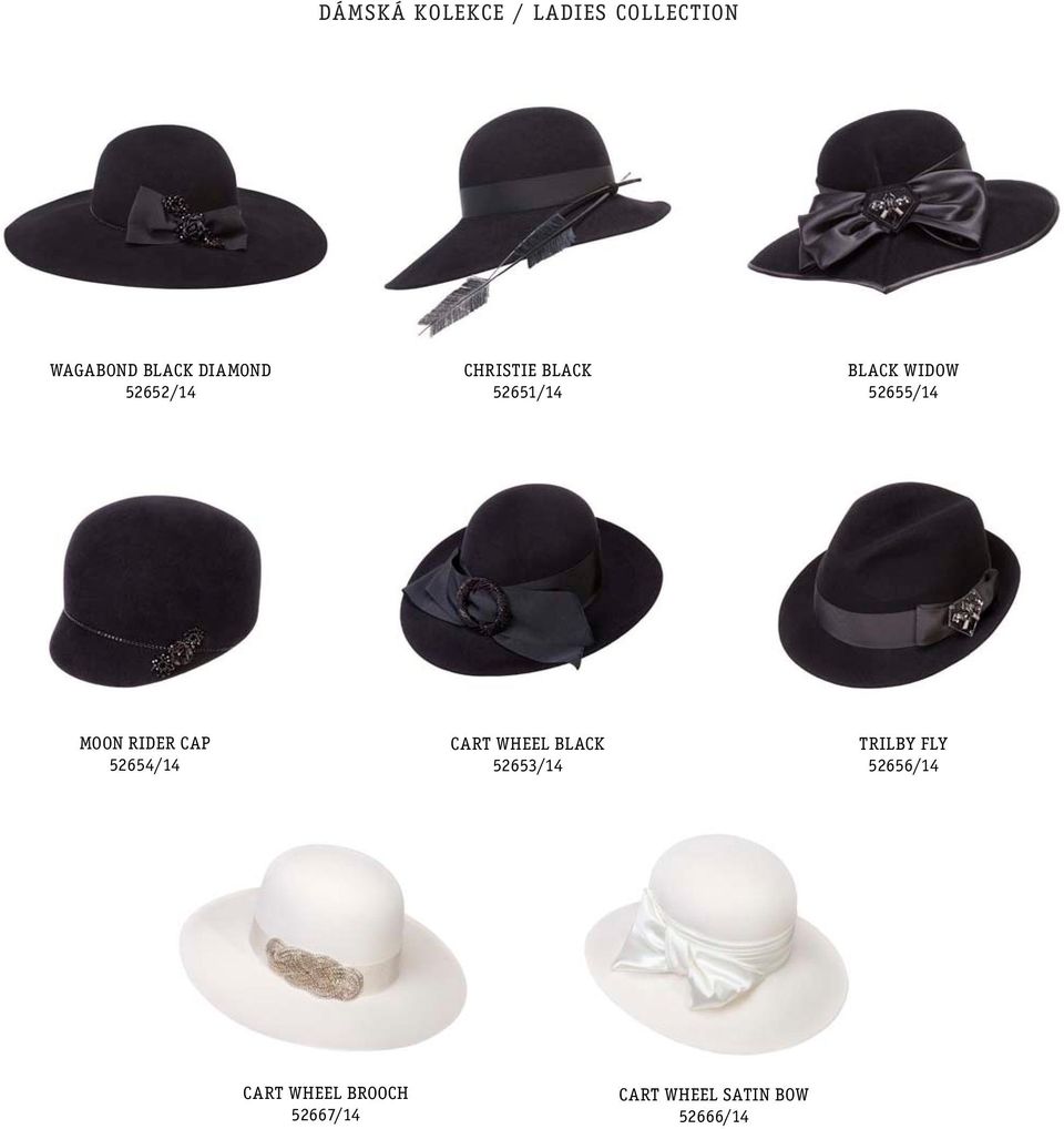 RIDER CAP 52654/14 CART WHEEL BLACK 52653/14 TRILBY FLY