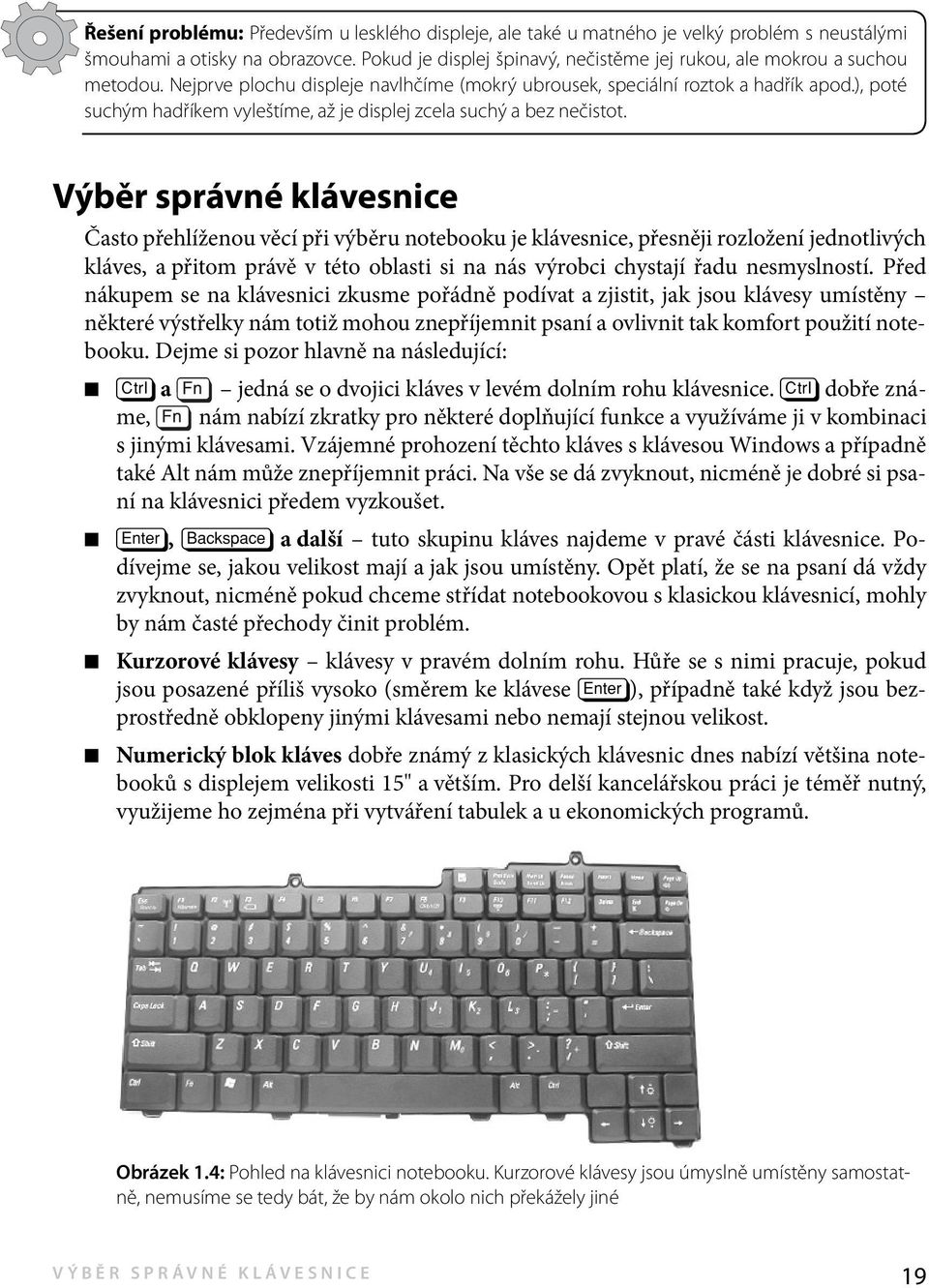 ), poté suchým hadříkem vyleštíme, až je displej zcela suchý a bez nečistot.