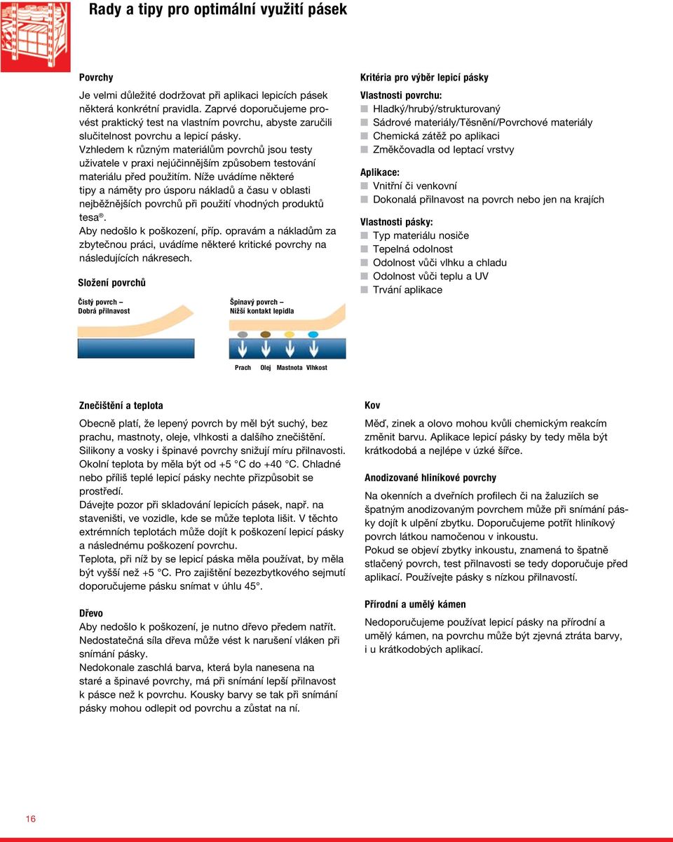 Vzhledem k různým materiálům povrchů jsou testy uživatele v praxi nejúčinnějším způsobem testování materiálu před použitím.