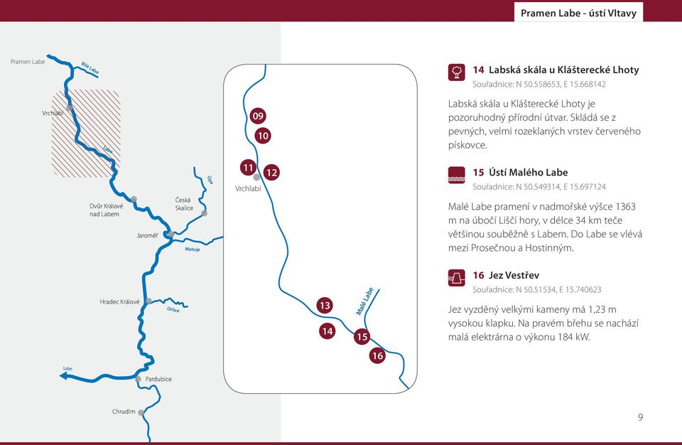 549314, E 15.697124 Malé pramení v nadmořské výšce 1363 m na úbočí Liščí hory, v délce 34 km teče většinou souběžně s m. Do se vlévá mezi Prosečnou a Hostinným.