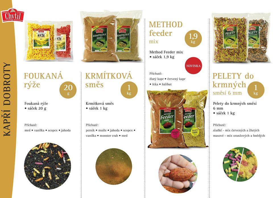 vanilka monster crab med NOVINKA žlutý kapr červený kapr řeka halibut PELETY do krmných směsí 6 mm 1 k