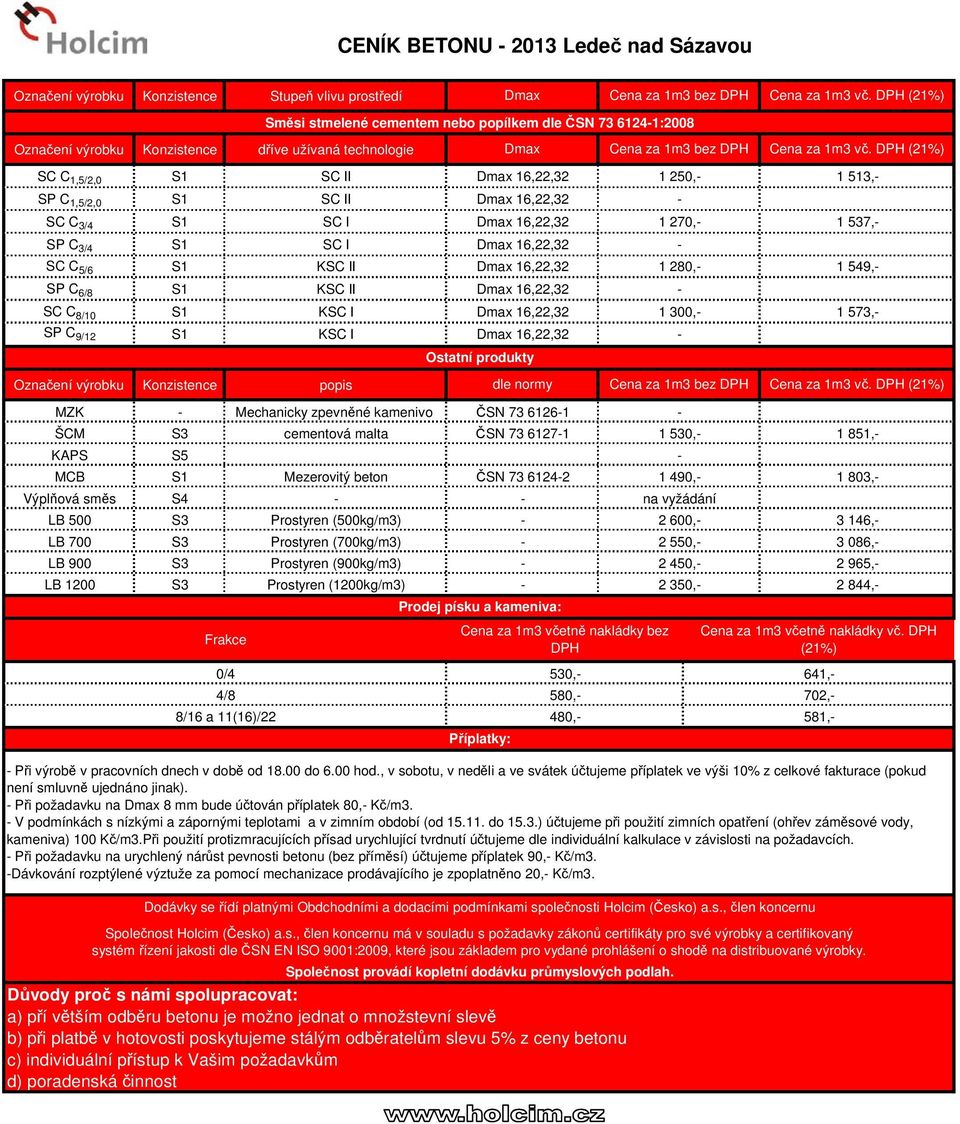 1 300, 1 573, Označení Konzistence popis dle normy MZK Mechanicky zpevněné kamenivo ŠCM S3 cementová malta KAPS S5 MCB S1 Mezerovitý beton Výplňová směs S4 LB 500 S3 Prostyren (500kg/m3) LB 700 S3