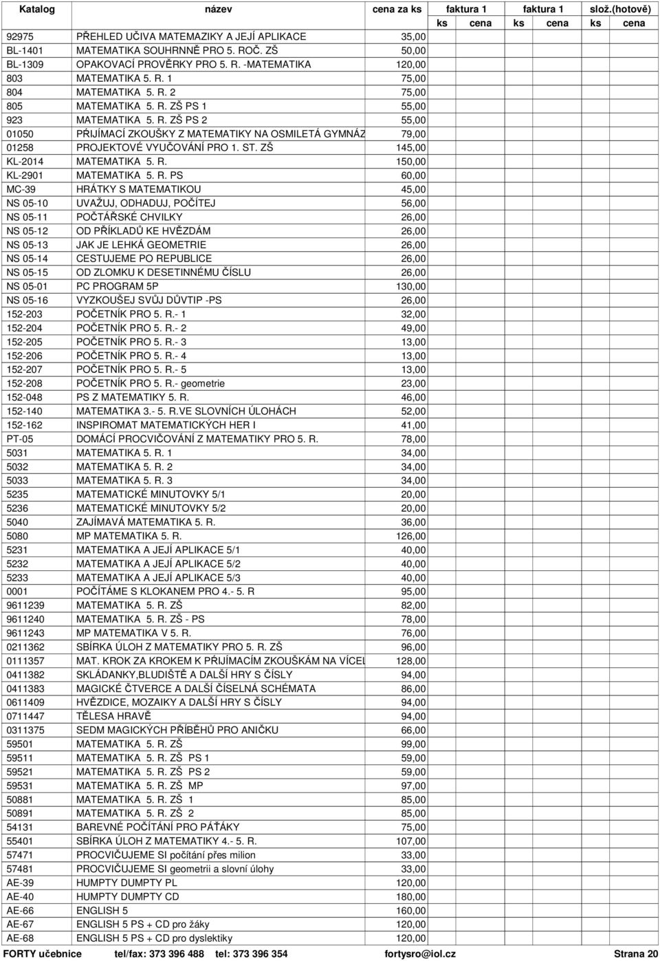 ZŠ PS 2 01050 PŔIJÍMACÍ ZKOUŠKY Z MATEMATIKY NA OSMILETÁ GYMNÁZI 01258 PROJEKTOVÉ VYUČOVÁNÍ PRO 1. ST. ZŠ 1 KL-2014 MATEMATIKA 5. R.