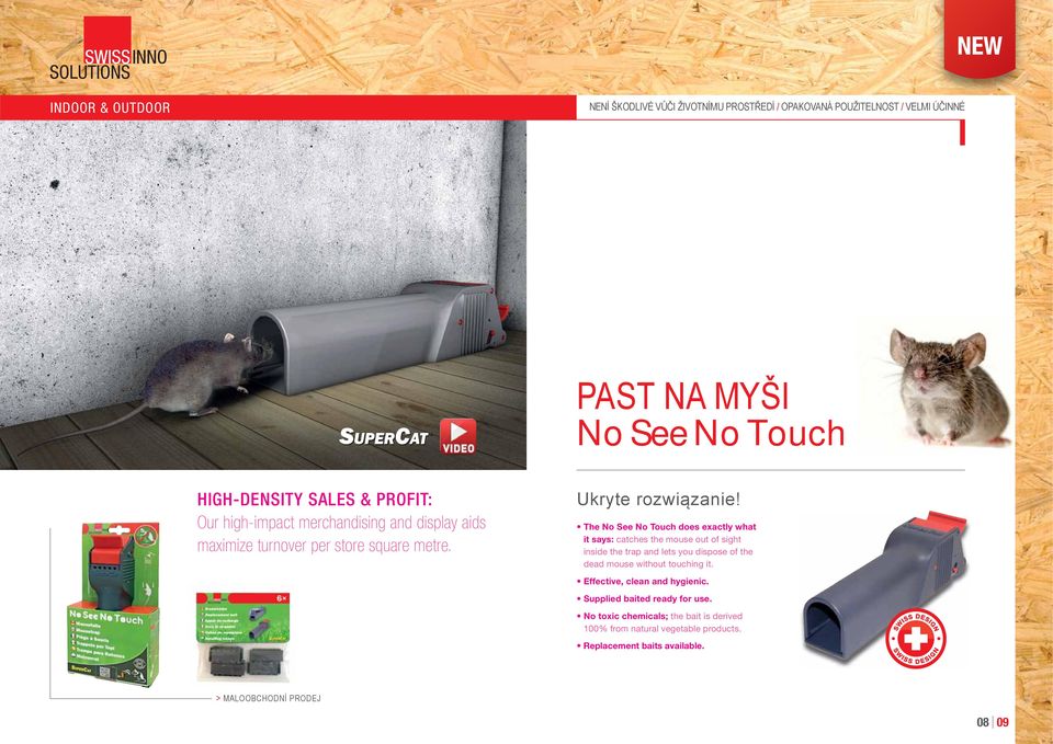 The No See No Touch does exactly what it says: catches the mouse out of sight inside the trap and lets you dispose of the dead mouse without touching it.