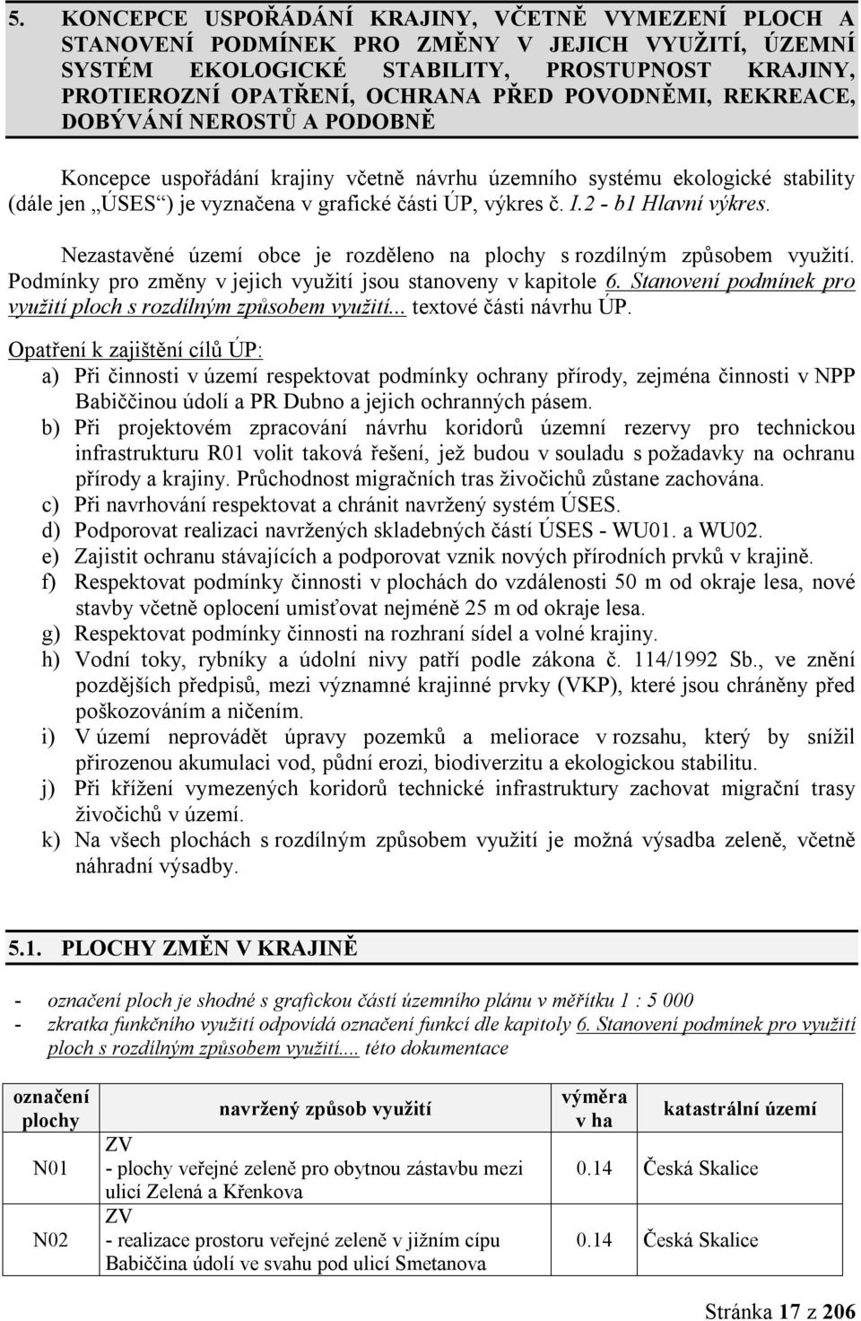 2 - b1 Hlavní výkres. Nezastavěné území obce je rozděleno na plochy s rozdílným způsobem využití. Podmínky pro změny v jejich využití jsou stanoveny v kapitole 6.