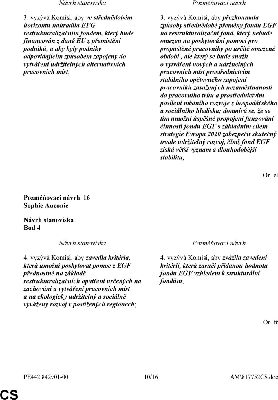 vyzývá Komisi, aby přezkoumala způsoby střednědobé přeměny fondu EGF na restrukturalizační fond, který nebude omezen na poskytování pomoci pro propuštěné pracovníky po určité omezené období, ale