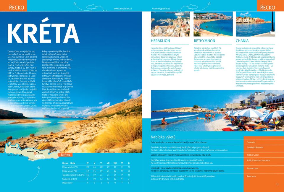Severní pobřeží je plošší a více členité, leží na něm Chania, Heraklion a také Rethymnon, což je třetí největší město ostrova.
