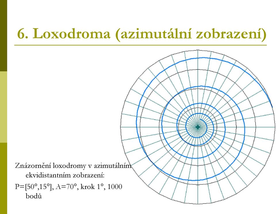 v azimutálním ekvidistantním