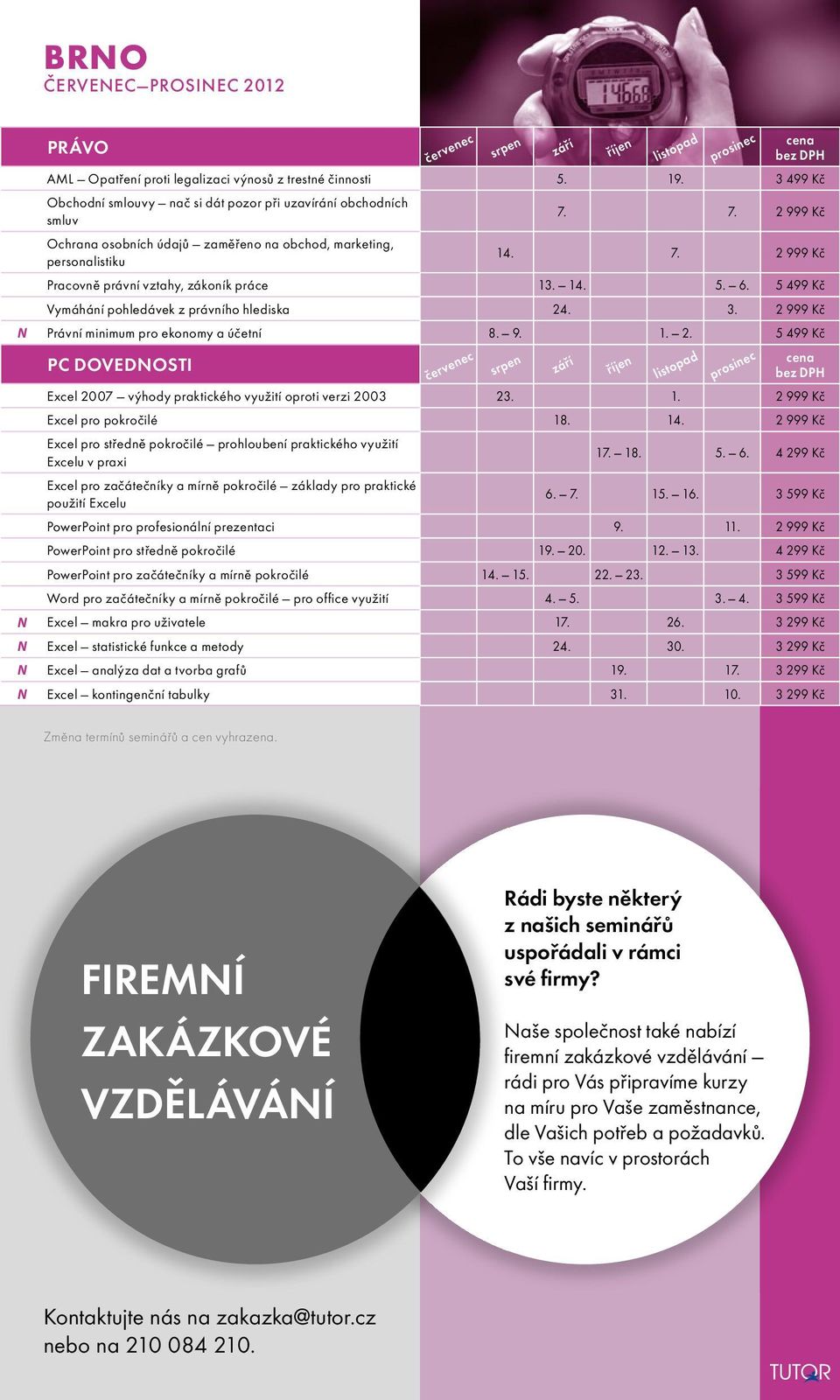 5 499 Kč Vymáhání pohledávek z právního hlediska 24. 3. 2 999 Kč Právní minimum pro ekonomy a účetní 8. 9. 1. 2. 5 499 Kč PC DOVEDOSTI Excel 2007 výhody praktického využití oproti verzi 2003 23. 1. 2 999 Kč Excel pro pokročilé 18.