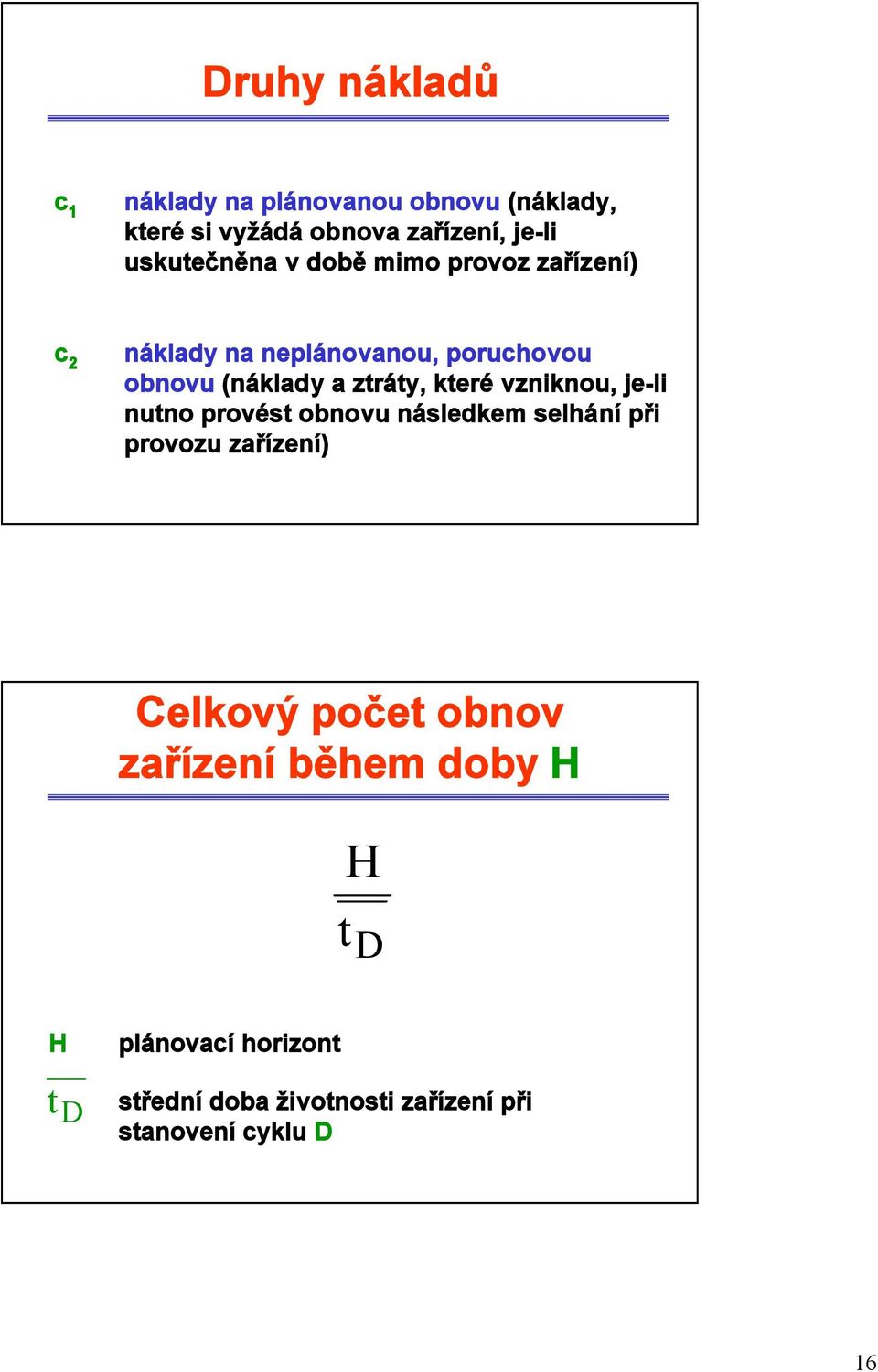 zráy, keré vzniknou, je-li nuno provés obnovu následkem selhání při provozu zařízení) Celkový poče