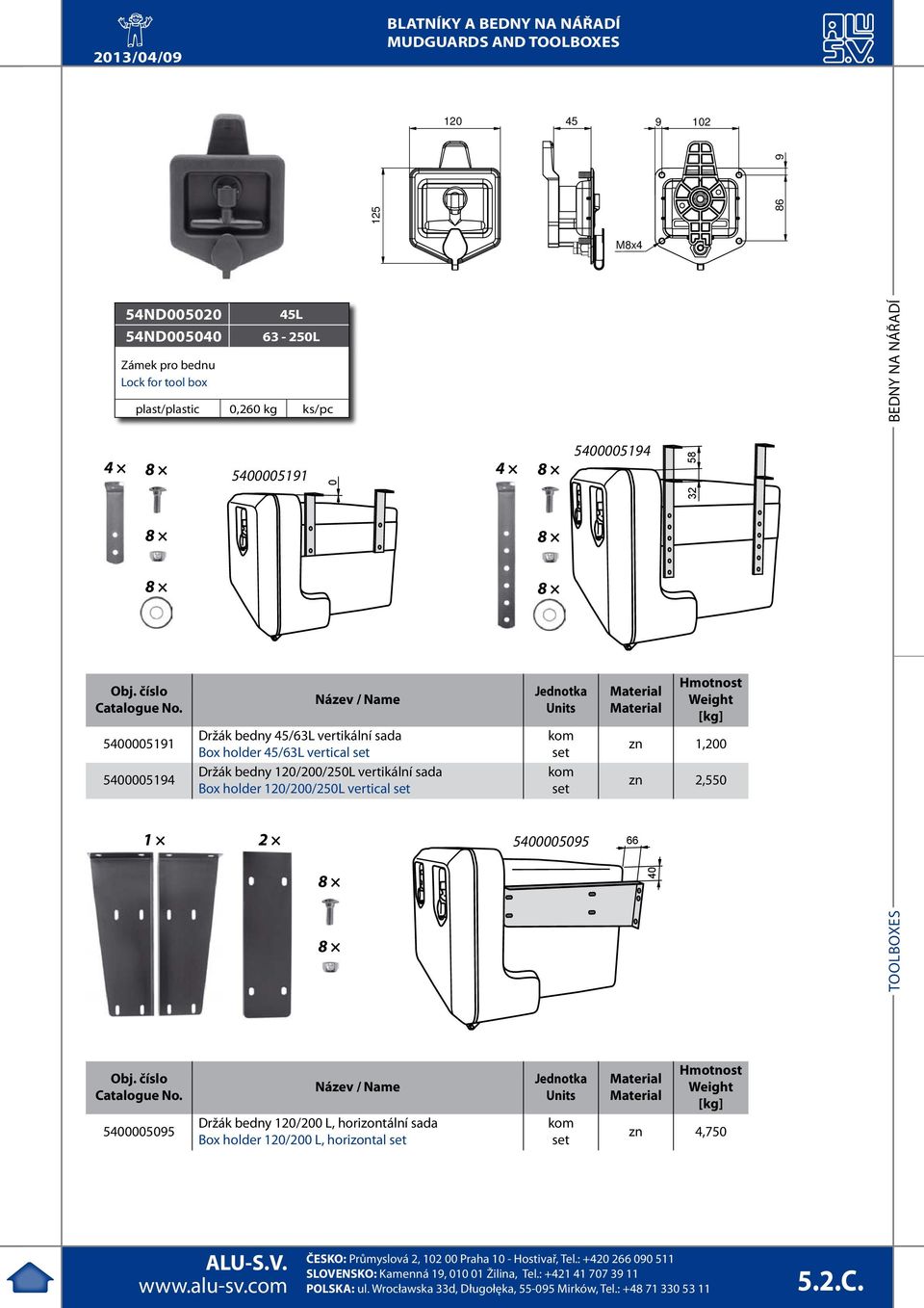 plast/plastic 0,260 kg ks/pc 8 8 8 8 8 05400005191 4 8 8 8 Jednotka Units kom set kom set 5400005095 5400005194 Material Material 58 32 zn 1,200 zn 2,550 66 40