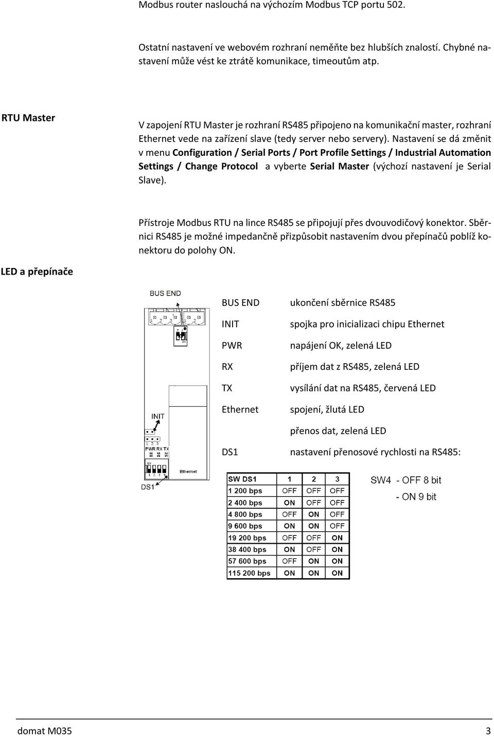 Nastavení se dá změnit v menu Configuration / Serial Ports / Port Profile Settings / Industrial Automation Settings / Change Protocol a vyberte Serial Master (výchozí nastavení je Serial Slave).