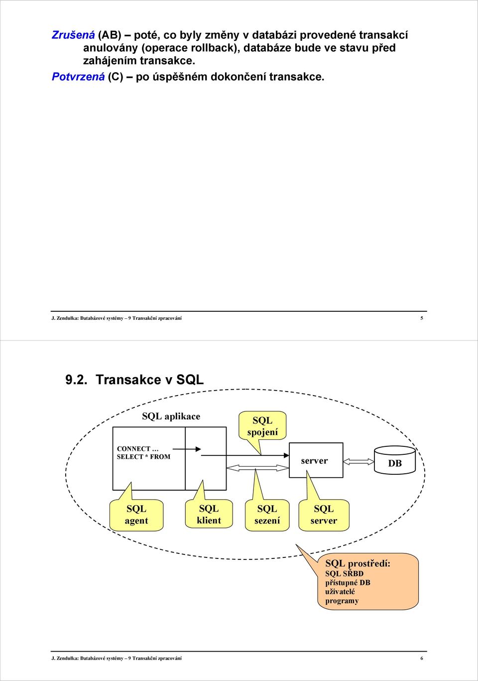 Zendulka: Databázové systémy 9 Transakční zpracování 5 9.2.