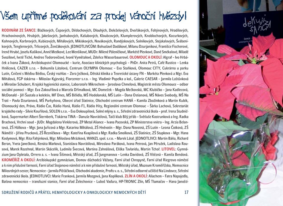 Klumplerových, Knoblochových, Kocurkových, Kohnových, Korbrových, Kubicových, Mihálových, Mikiskových, Novákových, Randýskových, Solníkových, Stejskalových, Švábeníkových, Tenglerových, Trlicových,