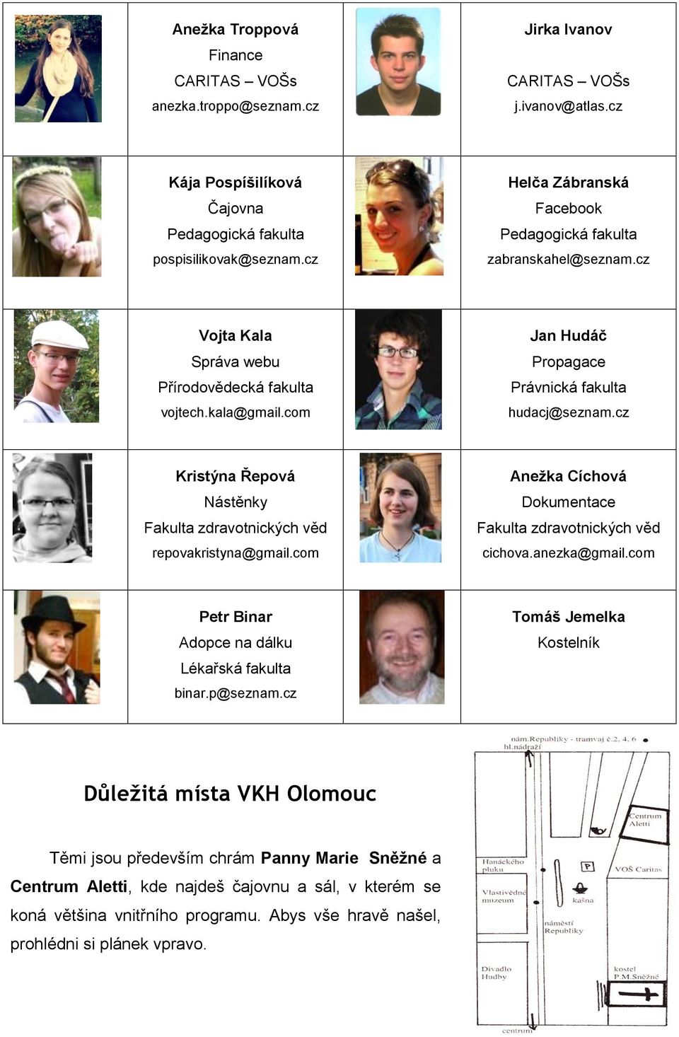 cz Kristýna Řepová Nástěnky Fakulta zdravotnických věd repovakristyna@gmail.com Anežka Cíchová Dokumentace Fakulta zdravotnických věd cichova.anezka@gmail.