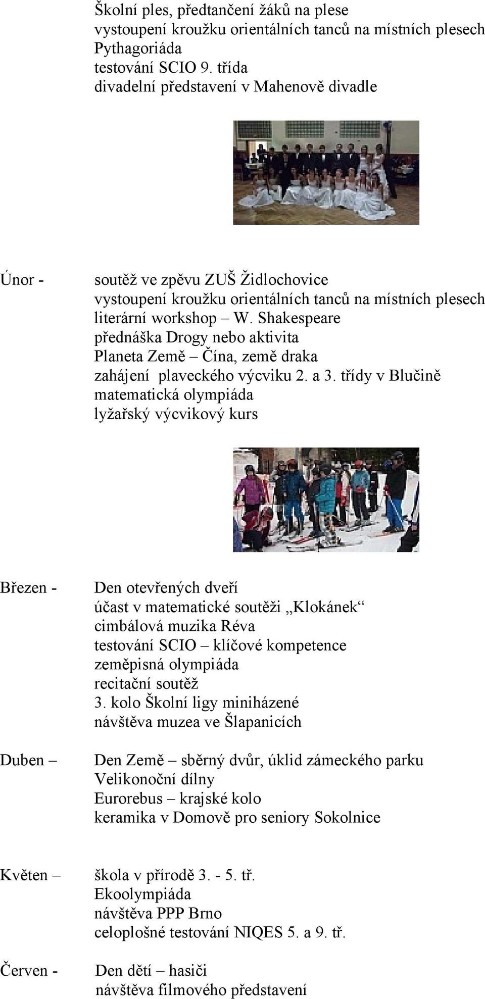Shakespeare přednáška Drogy nebo aktivita Planeta Země Čína, země draka zahájení plaveckého výcviku. a 3.