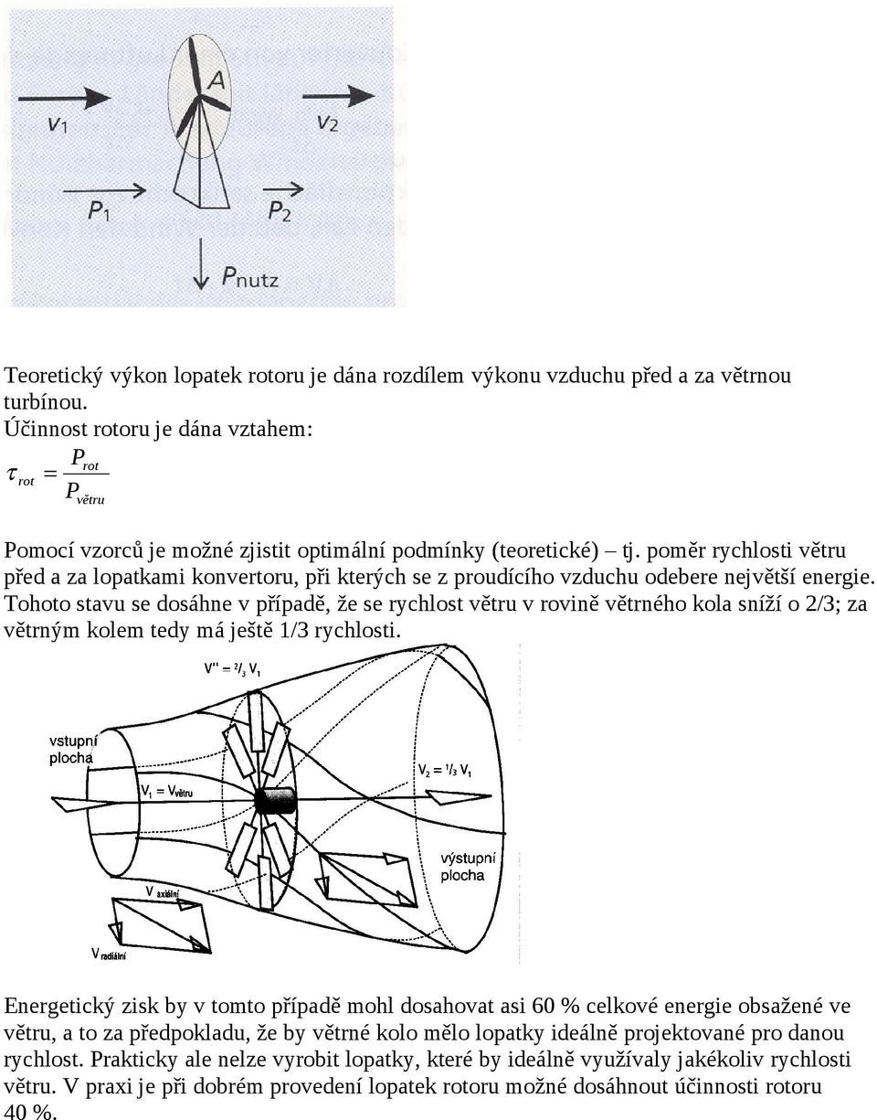 poměr ryclosti větru před a za lopatkami konvertoru, při kterýc se z proudícío vzducu odebere největší energie.