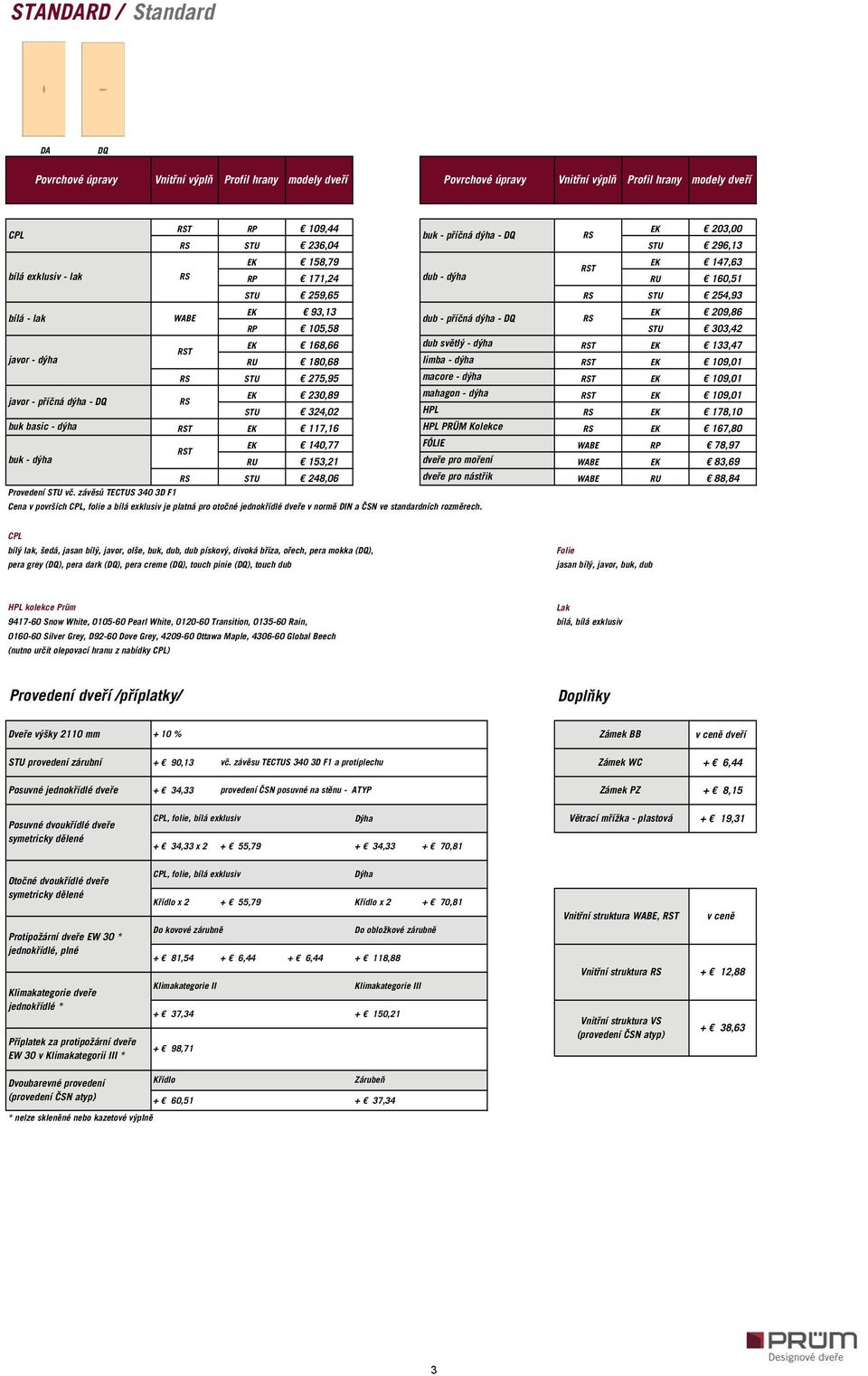 STU 275,95 macore - dýha RST EK 109,01 javor - příčná dýha - DQ RS EK 230,89 mahagon - dýha RST EK 109,01 STU 324,02 HPL RS EK 178,10 buk basic - dýha RST EK 117,16 HPL PRÜM Kolekce RS EK 167,80 RST