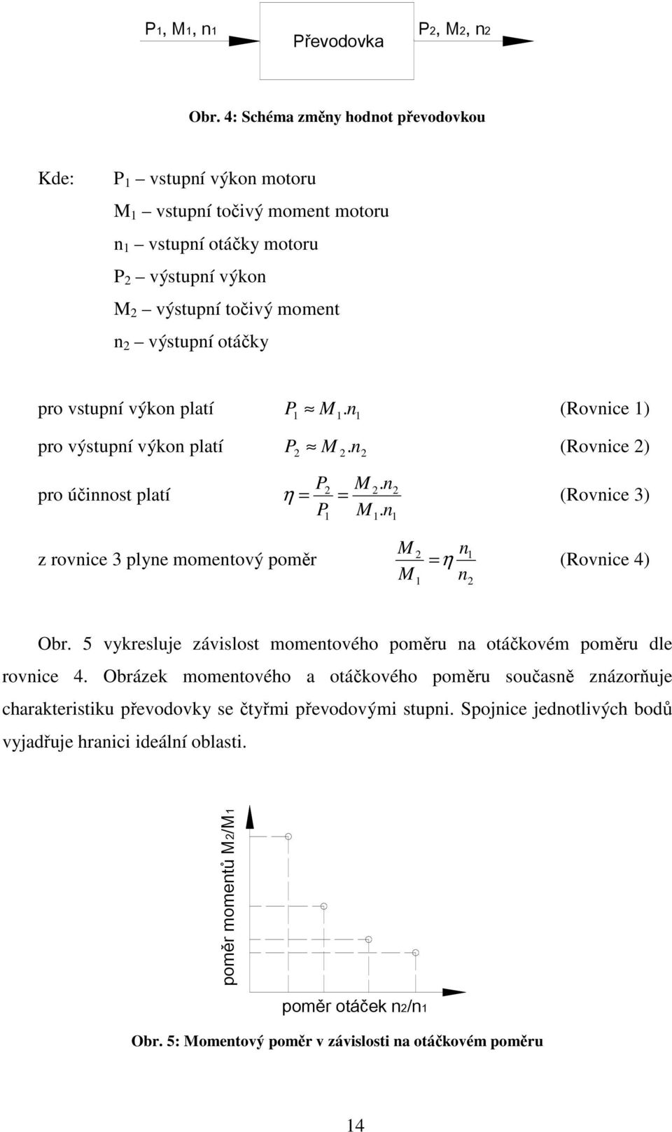 výkon platí P1 1.n1 (Rovnice 1) pro výstupní výkon platí P2 2.n2 (Rovnice 2) pro účinnost platí P. n = P.