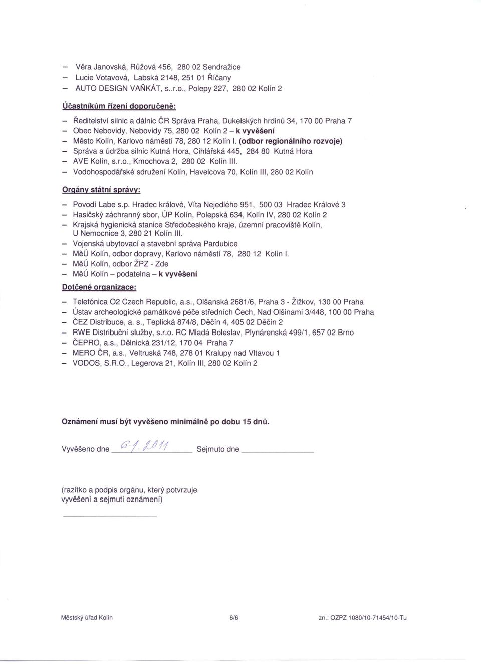 á 456, 280 02 Sendražice - Lucie Vot