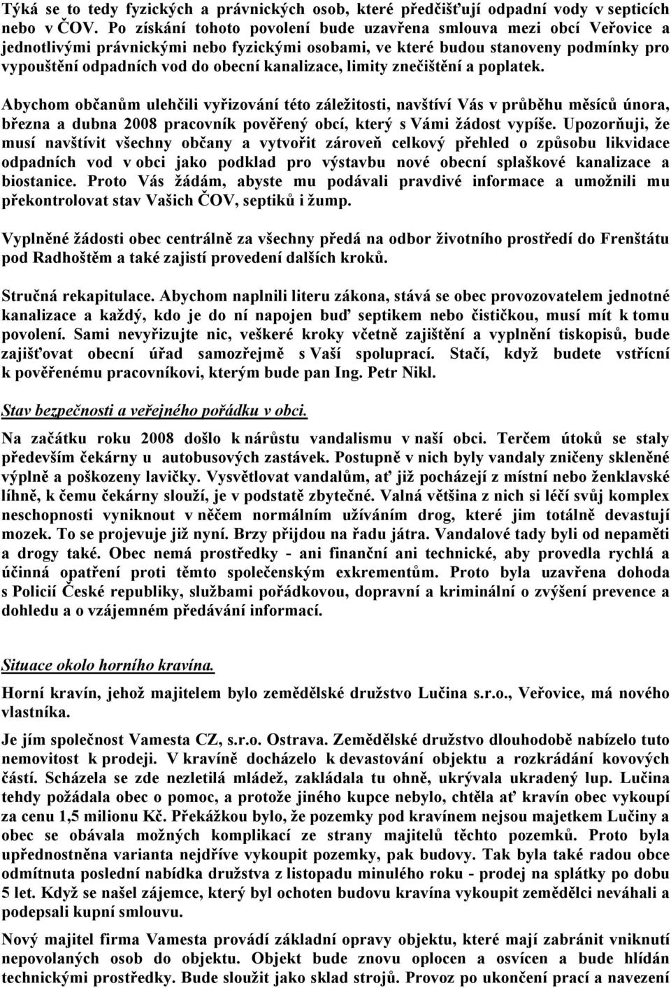 kanalizace, limity znečištění a poplatek.