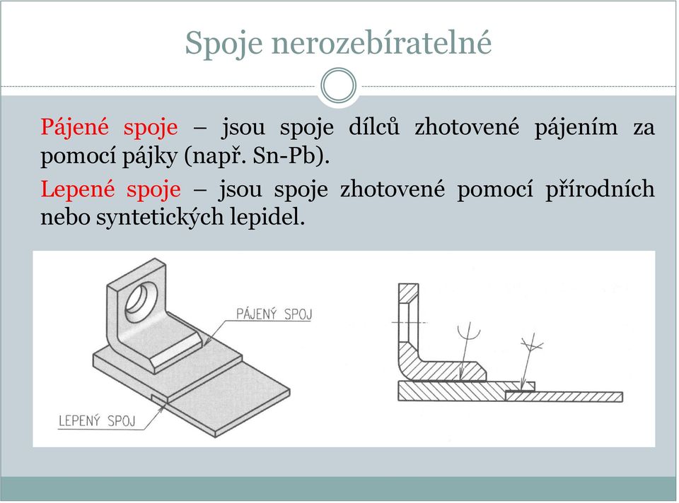 pájky (např. Sn-Pb).