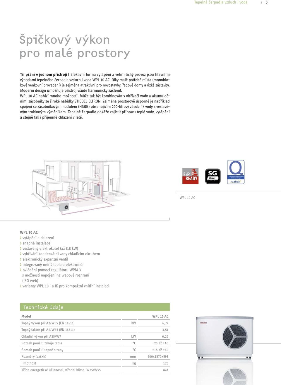 WPL 10 AC nabízí mnoho možností. Může tak být kombinován s ohřívači vody a akumulačními zásobníky ze široké nabídky STIEBEL ELTRON.