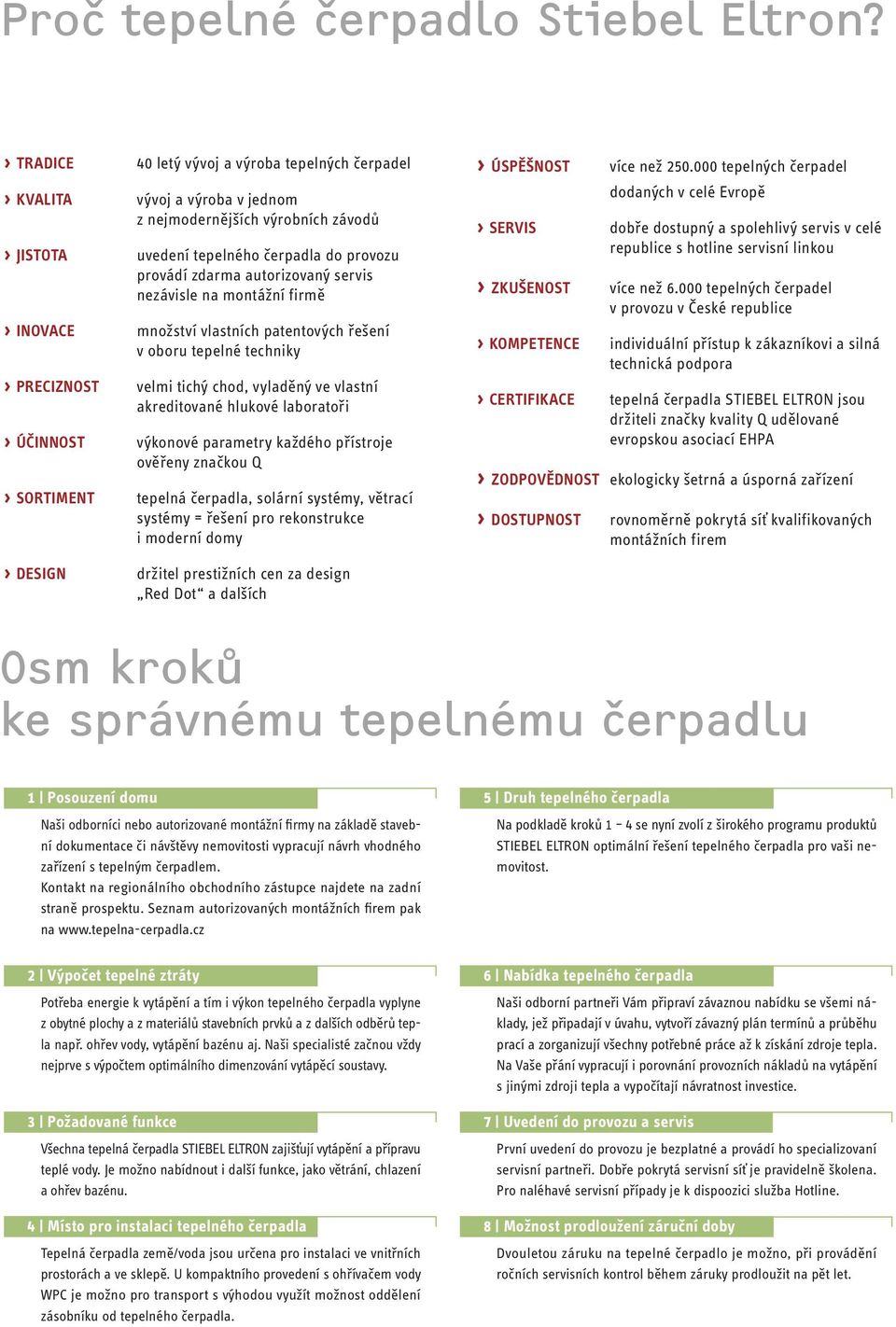 nezávisle na montážní firmě INOVACE množství vlastních patentových řešení v oboru tepelné techniky PRECIZNOST velmi tichý chod, vyladěný ve vlastní akreditované hlukové laboratoři ÚČINNOST výkonové