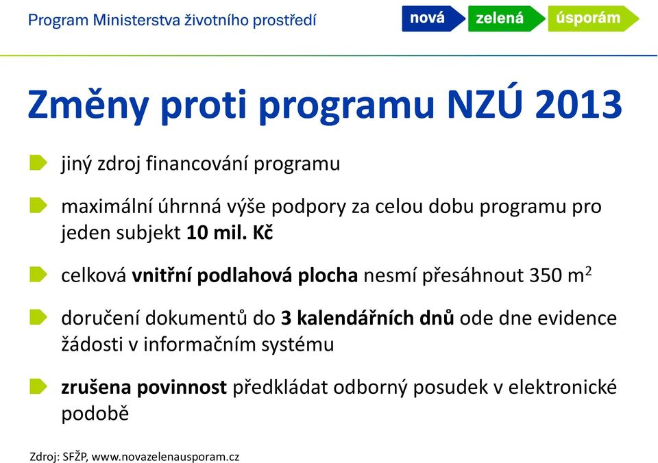 Kč celková vnitřní podlahová plocha nesmí přesáhnout 350 m 2 doručení dokumentů do 3