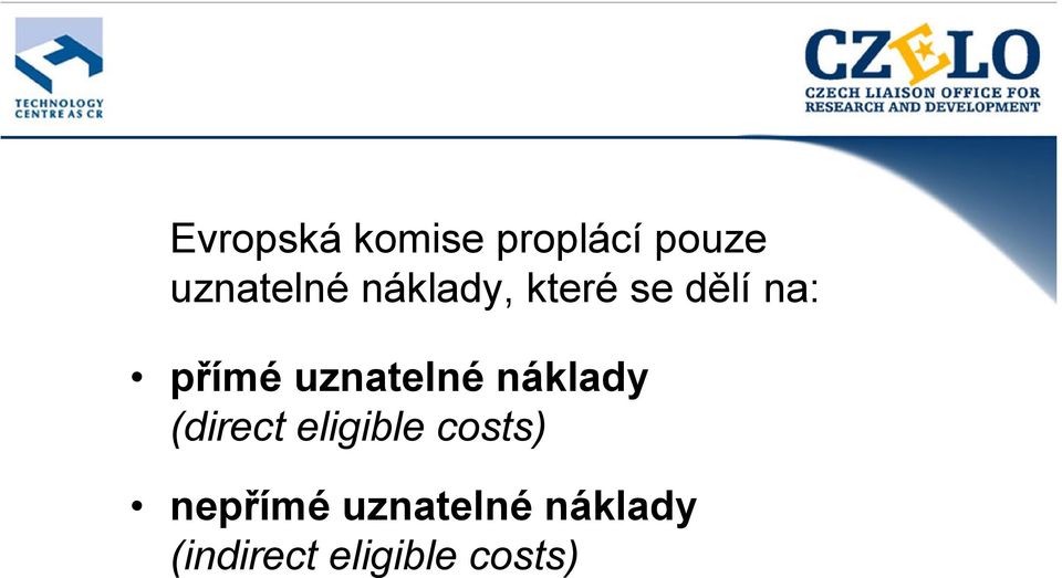 uznatelné náklady (direct eligible costs)