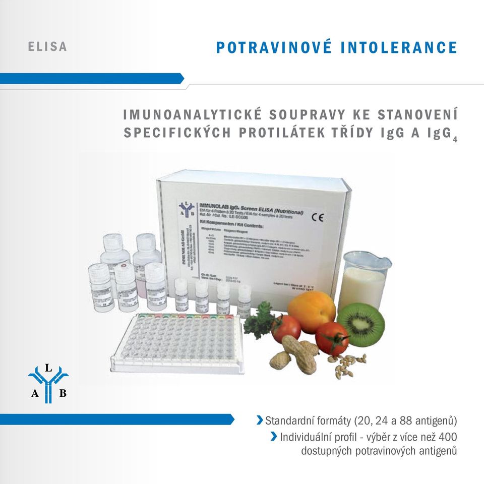 Standardní formáty (20, 24 a 88 antigenů) Individuální