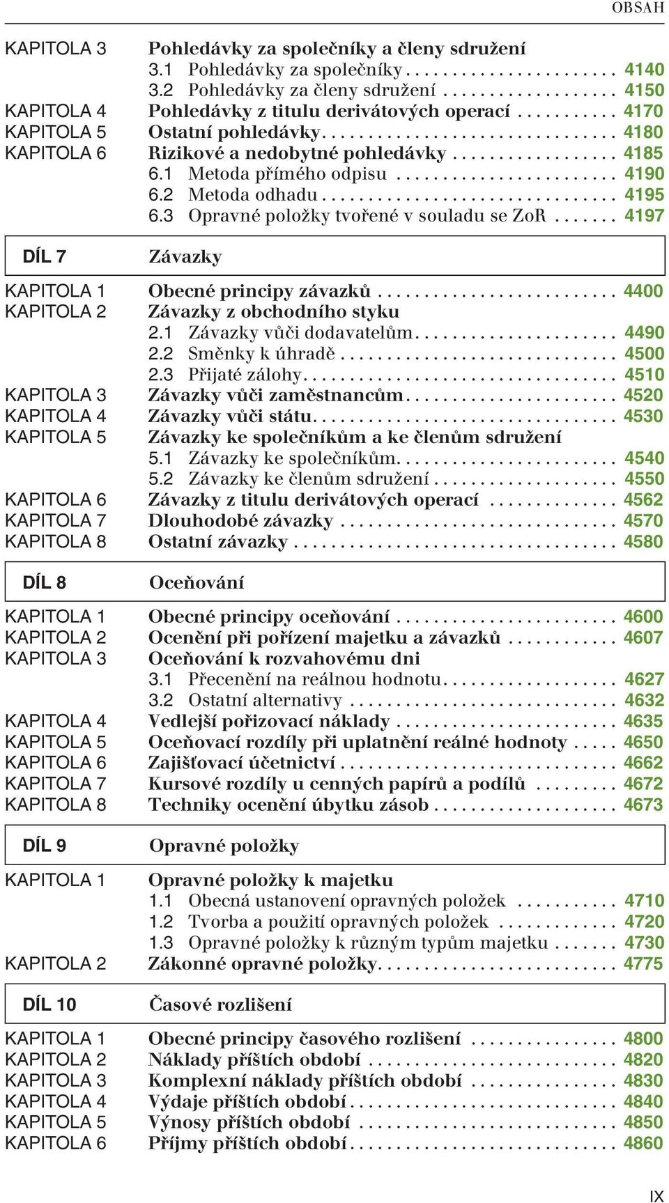 ................. 4185 6.1 Metoda přímého odpisu........................ 4190 6.2 Metoda odhadu................................ 4195 6.3 Opravné položky tvořené v souladu se ZoR.