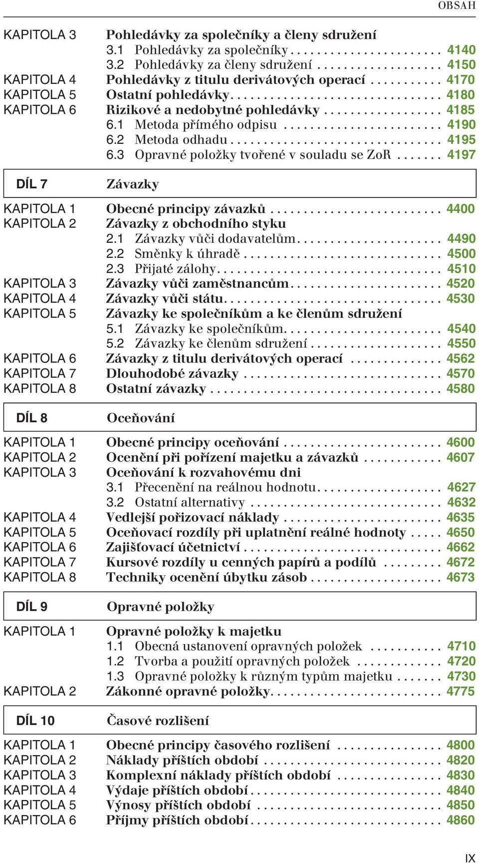 ................. 4185 6.1 Metoda přímého odpisu........................ 4190 6.2 Metoda odhadu................................ 4195 6.3 Opravné položky tvořené v souladu se ZoR.