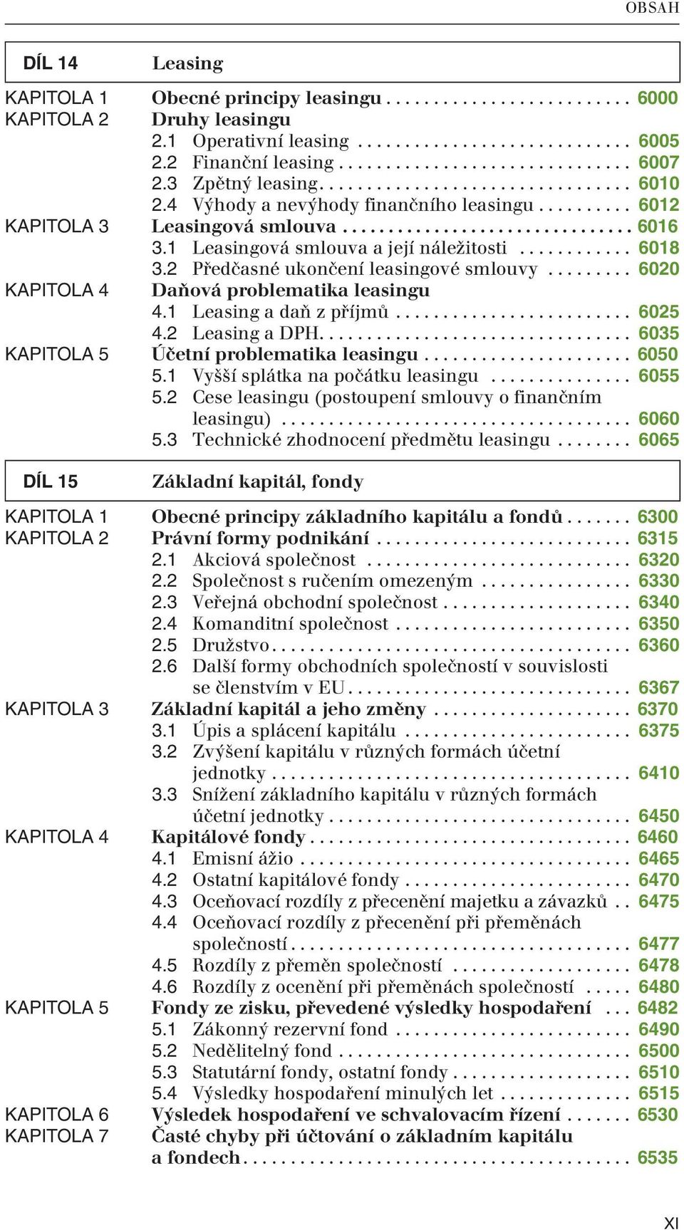 1 Leasingová smlouva a její náležitosti............ 6018 KAPITOLA 4 3.2 Předčasné ukončení leasingové smlouvy......... 6020 Daňová problematika leasingu 4.1 Leasing a daň z příjmů......................... 6025 4.