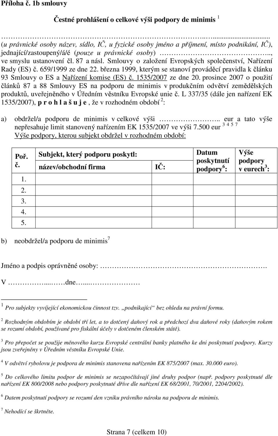 Smlouvy o založení Evropských společenství, Nařízení Rady (ES) č. 659/1999 ze dne 22. března 1999, kterým se stanoví prováděcí pravidla k článku 93 Smlouvy o ES a Nařízení komise (ES) č.