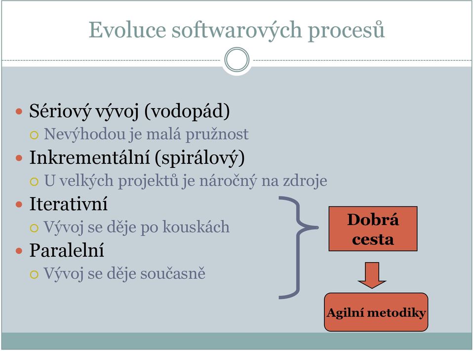 velkých projektů je náročný na zdroje Iterativní Vývoj se