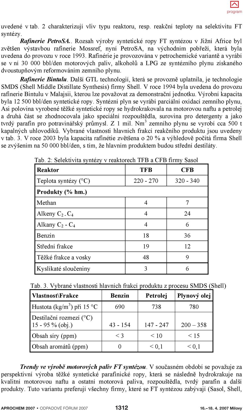 Rafinérie je provozována v petrochemické variant a vyrábí se v ní 30 000 bbl/den motorových paliv, alkohol a LPG ze syntézního plynu získaného dvoustup ovým reformováním zemního plynu.