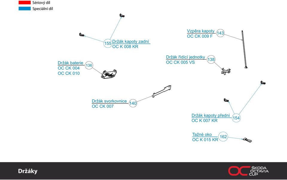 jednotky OC CK 005 VS 138 Držák svorkovnice OC CK 007 140