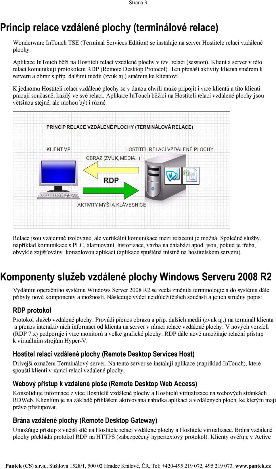 Ten přenáší aktivity klienta směrem k serveru a obraz s příp. dalšími médii (zvuk aj.) směrem ke klientovi.