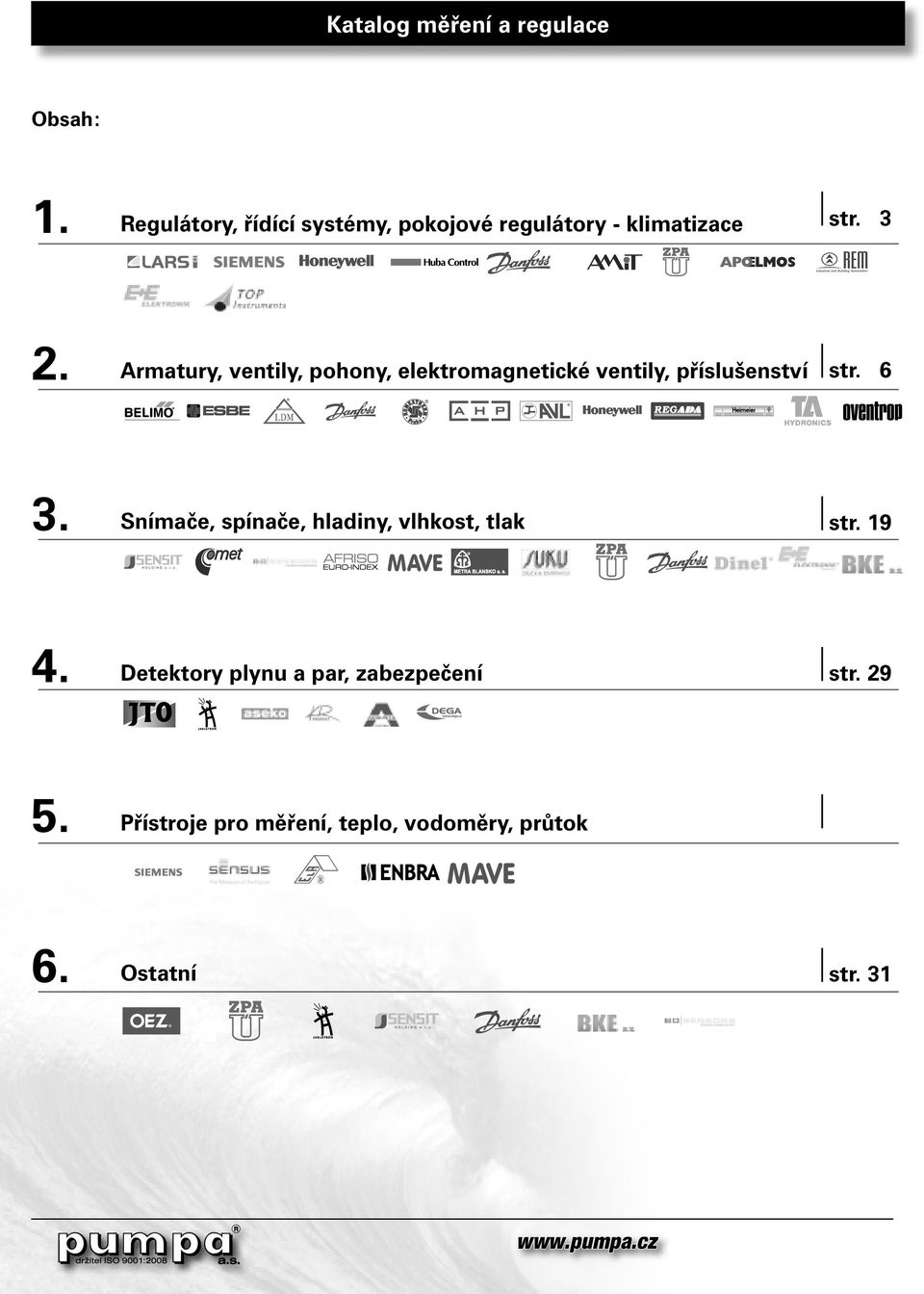 Armatury, ventily, pohony, elektromagnetické ventily, příslušenství str. 6 3.