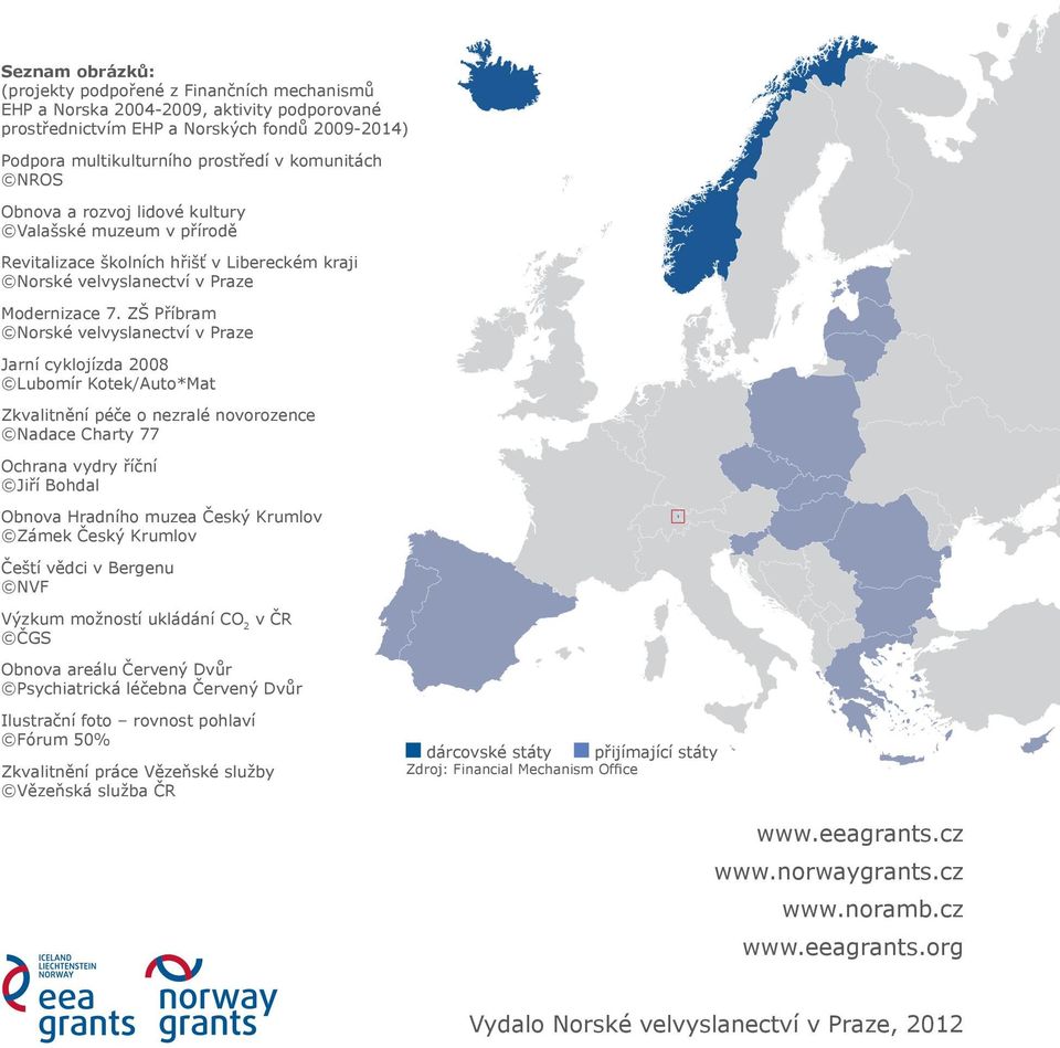 ZŠ Příbram Norské velvyslanectví v Praze Jarní cyklojízda 2008 Lubomír Kotek/Auto*Mat Zkvalitnění péče o nezralé novorozence Nadace Charty 77 Ochrana vydry říční Jiří Bohdal Obnova Hradního muzea