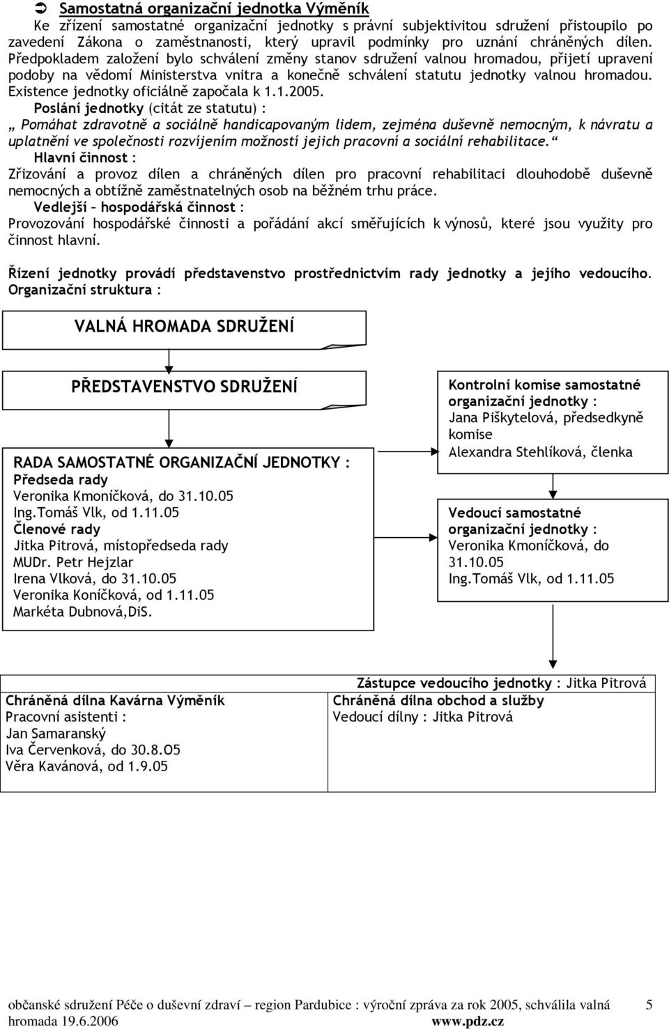 Předpokladem založení bylo schválení změny stanov sdružení valnou hromadou, přijetí upravení podoby na vědomí Ministerstva vnitra a konečně schválení statutu jednotky valnou hromadou.
