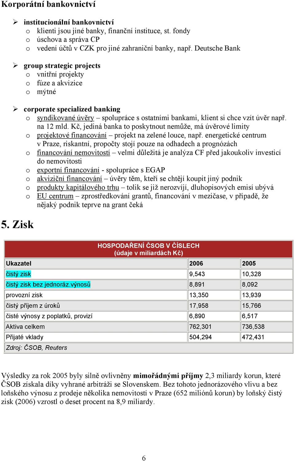 na 12 mld. Kč, jediná banka to poskytnout nemůže, má úvěrové limity o projektové financování projekt na zelené louce, např.