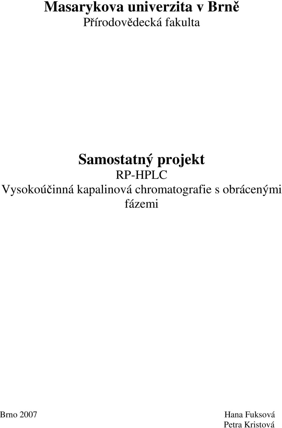 Vysokoúčinná kapalinová chromatografie s