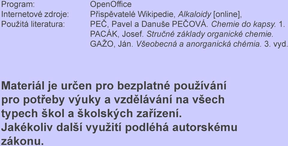 GAŽO, Ján. Všeobecná a anorganická chémia. 3. vyd.