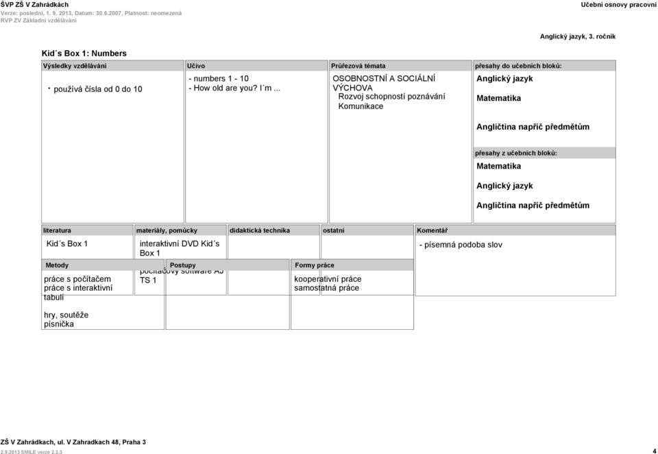 .. Matematika Matematika literatura materiály, pomůcky didaktická technika ostatní Kid s Box