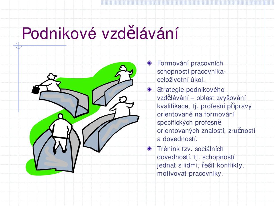 profesní přípravy orientované na formování specifických profesně orientovaných znalostí,