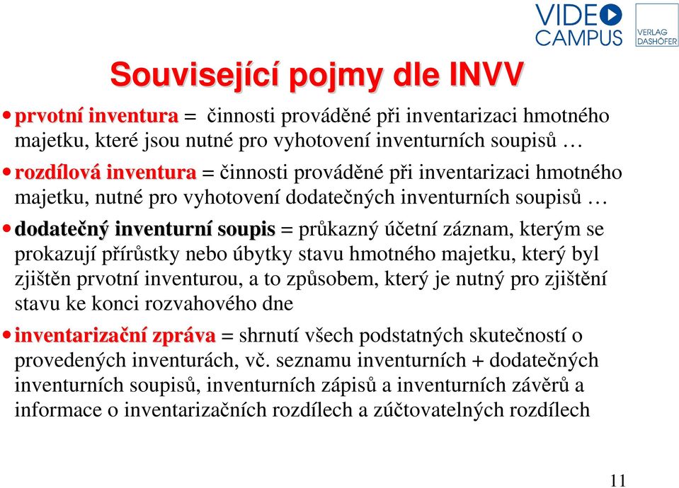 úbytky stavu hmotného majetku, který byl zjištěn prvotní inventurou, a to způsobem, který je nutný pro zjištění stavu ke konci rozvahového dne inventarizační zpráva = shrnutí všech podstatných