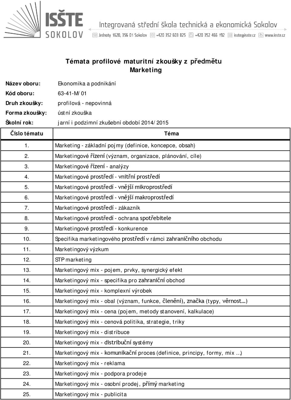 Marketingové prostředí - zákazník 8. Marketingové prostředí - ochrana spotřebitele 9. Marketingové prostředí - konkurence 10. Specifika marketingového prostředí v rámci zahraničního obchodu 11.